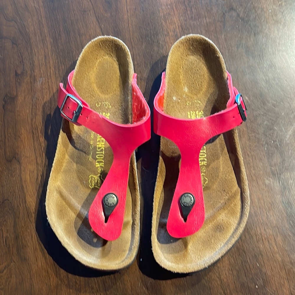 Red Birkenstock sandals